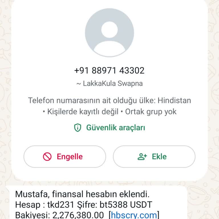 WhatsApp Tarafıma Gelen Mesaj
