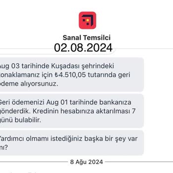 Hotels.com’un İptal Edilen Rezervasyon İçin İade Tutarını Yatırmaması