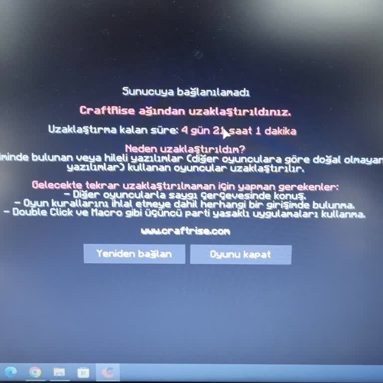 Craftrise Craft Rise Ban Yeme Sorunu