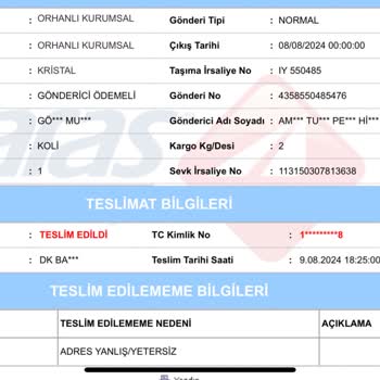 Aras Kargo Kargomu Teslim Etmedi Ama Etmiş Gibi Gözüküyor...