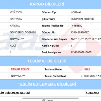 Aras Kargo Kargomu Teslim Etmedi Ama Etmiş Gibi Gözüküyor...