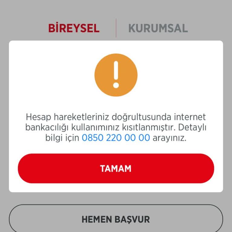 Ziraat Bankası Mobil Bankacılık Kısıtı