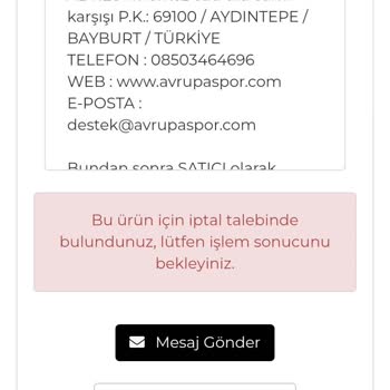 Avrupa Spor (avrupaspor.com) Şikayetçiyim Bu Siteden
