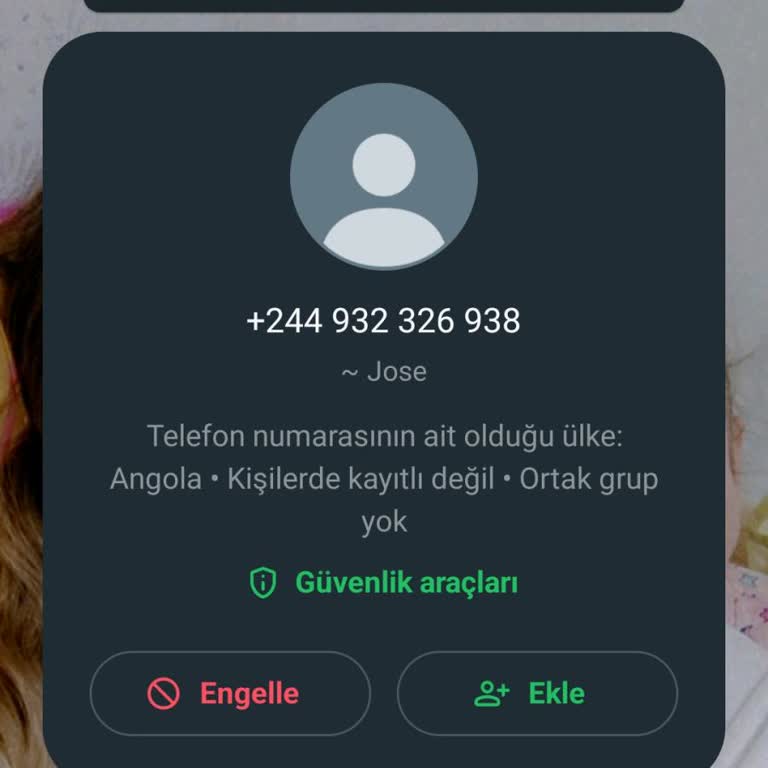 WhatsApp Yabancı Numaradan Gelen Mesaj