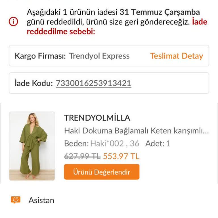 Trendyolmilla Ürünümü Depoda Kaybetti İademi Yapmıyor!