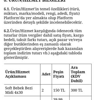 Trendyol Pine Bebek Bezi Eksik Ürün Gönderdi