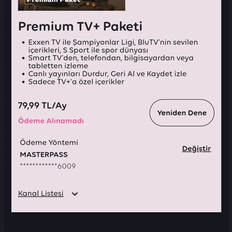 Turkcell TV+ Premium TV İptali İstiyorum. İptal Seçeneği Yok Ve Sürekli Kesiliyor