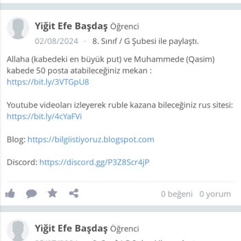 Başkaları Tarafından EBA Hesabımda +18 Paylaşımlar Yapmışlar.