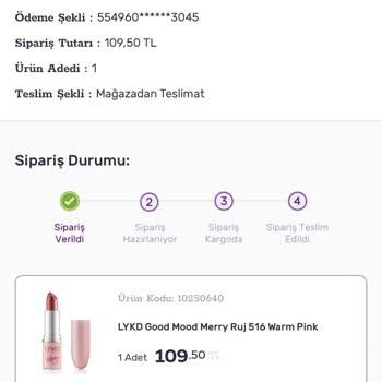 Gratis Siparişimin Mağazadan Teslim Sürecinin Hızlandırılması