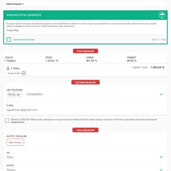Obilet Uçak Bileti Değişim/iptal Mağduriyeti