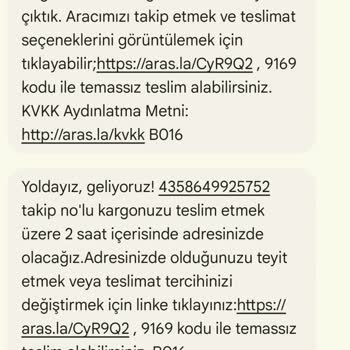 Aras Kargo Aras Şikayet Yoldayız Deyip Adresimde Olmama Rağmen Şubeden Alın Dedi