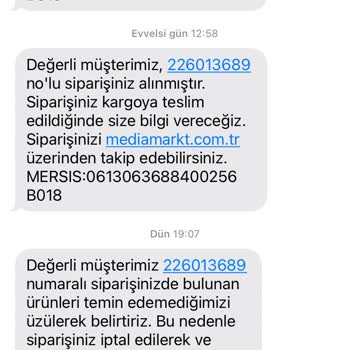 Media Markt Durduk Yere Sipariş İptali