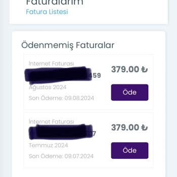 Turbonet Borcundan Dolayı Hizmeti Kestiği Aboneliğe Fatura Kesmesi