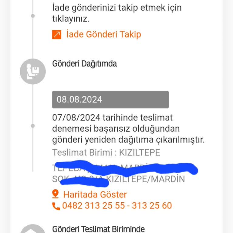 MNG Kargo Kızıltepe Şubesi Eve Gelmedi