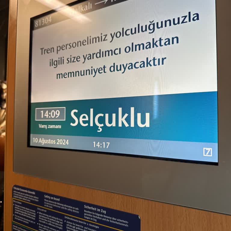 YHT 81304 No Sefer Sayılı Treni Olması Gerekenden 10-15 Dakika Geç Kalması