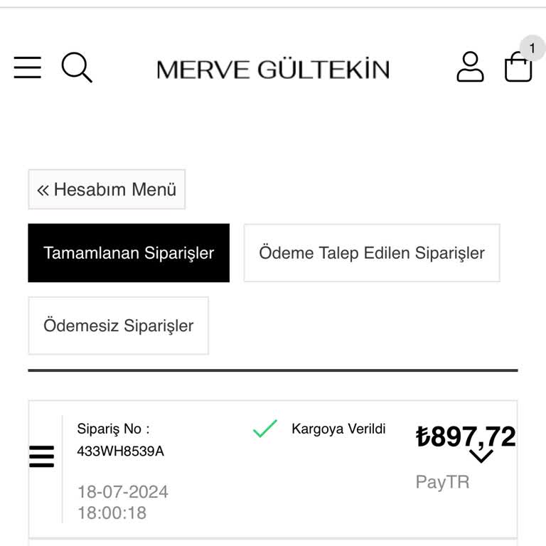 Merve Gültekin Ürün Kargoda Gözüktüğü İçin İade Talebi Oluşturamıyorum