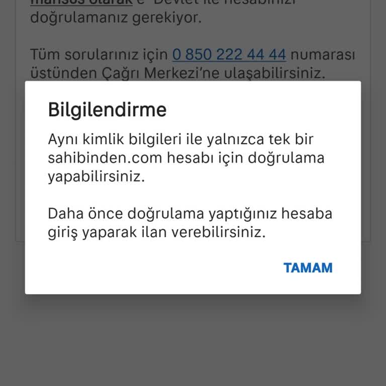 Sahibinden Sahibimden.com Hesabı Doğrulama Problemi