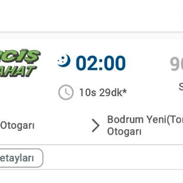 Obilet Sefer Zaman Süresinin Kısa Gösterilmesi