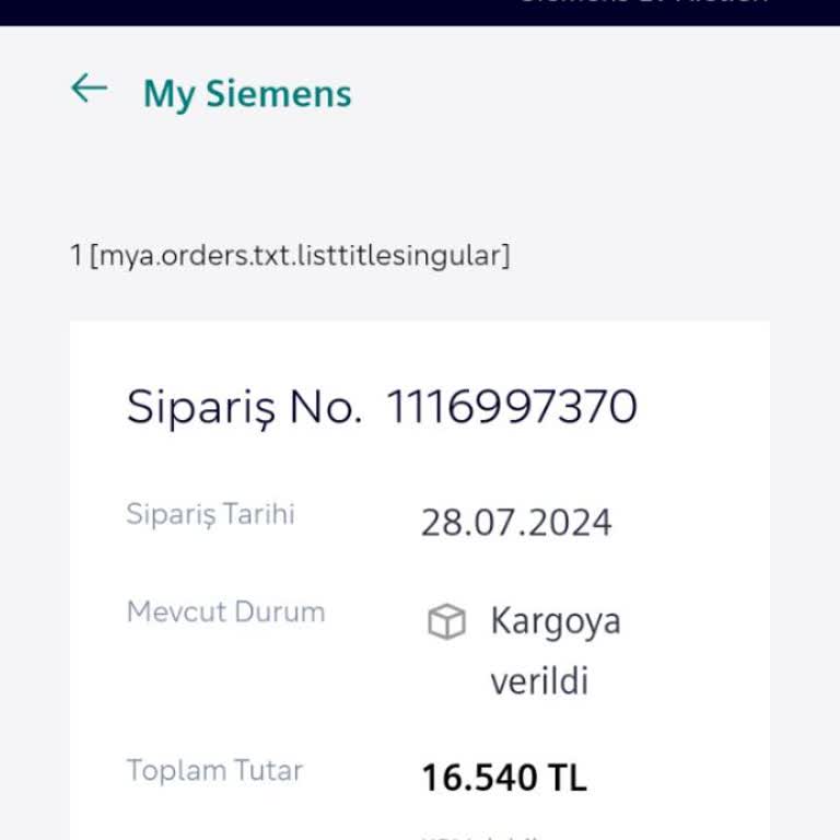 Siemens Ödemesini Yaptığım Siparişimi Teslim Etmiyor