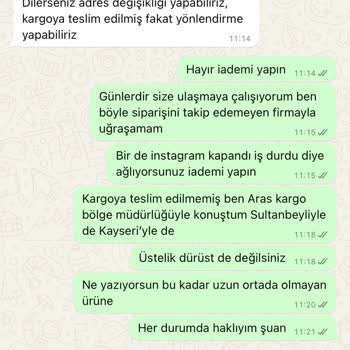 Nurbanu Çimen Oluşturulan Siparişleri Kargolamıyor.