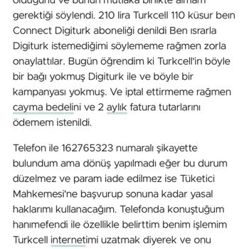 Digiturk'ten Arandım Turkcell'e Kampanya Var Denildi Yokmuş