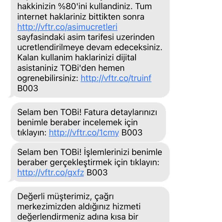 Vodafone Kullanım Aşım Paketinin Zorunlu Tanımlanması