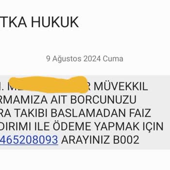 Metka Hukuk (SMS) Haksız Borç İddiasıyla Rahatsız Edilme