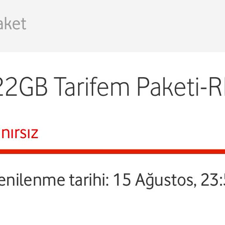 Vodafone Sınırsız İnternet Paketi Hakkında Bilgi Eksikliği
