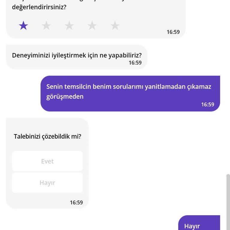 Getir Canlı Destek Saygısızlık