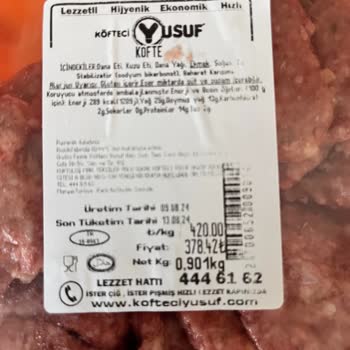 Köfteci Yusuf Yanlış Fiyat Ve Gramaj Eksikliği