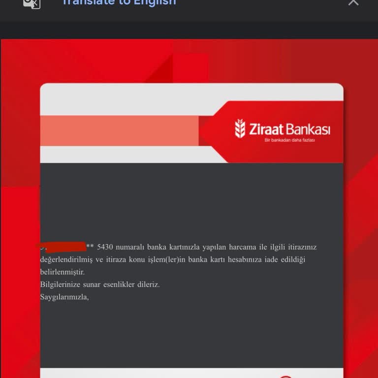 Ziraat Bankası Harcama İtirazımı Onaylayıp, İademi Geri Vermiyor