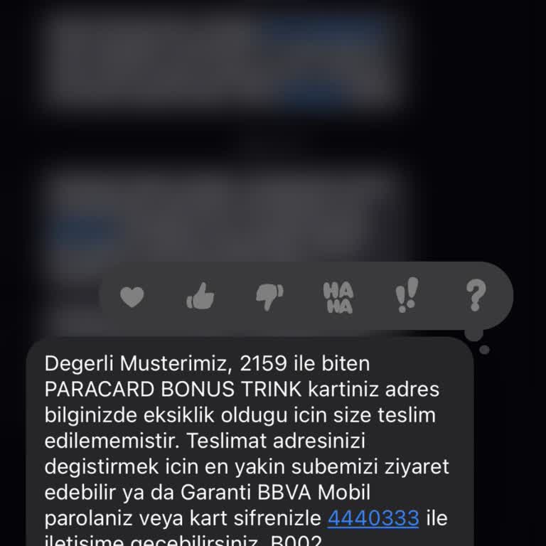 Garanti BBVA Kartımın Teslim Edilmemesi