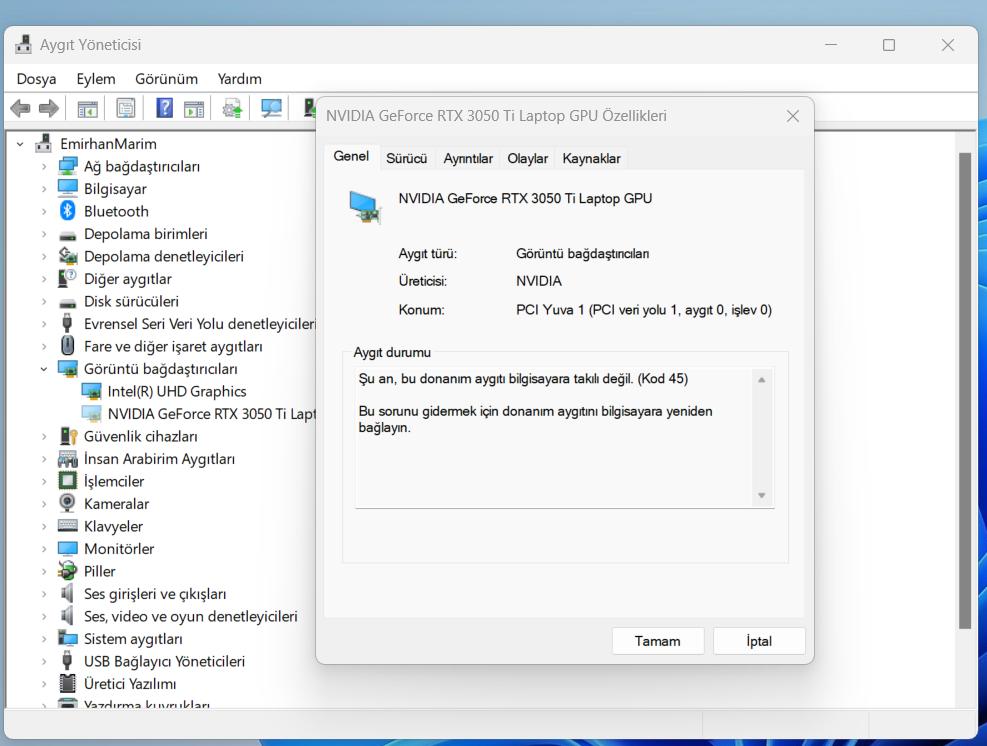 Lenovo Laptop Ekran Kartını Görmüyor Şikayetvar