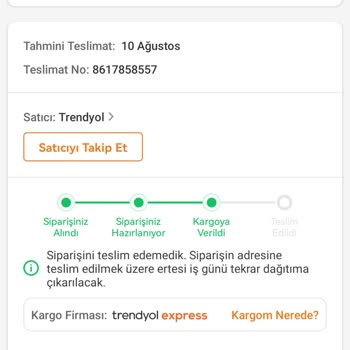 Trendyol Kargo Teslimat Tarihinde İletilmemesi