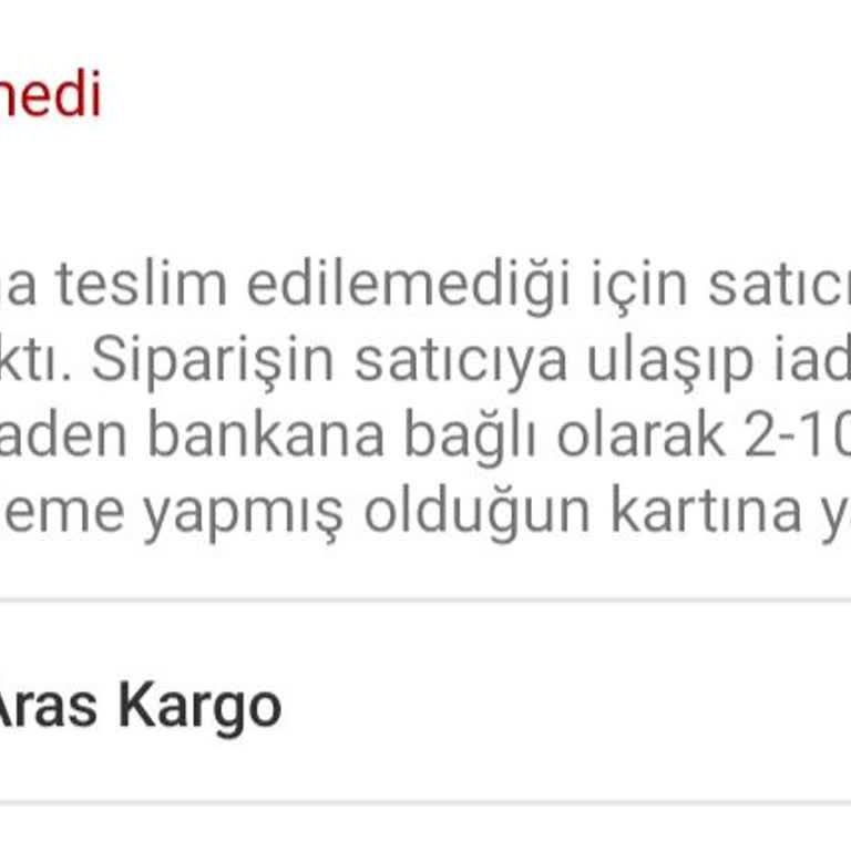 Aras Kargo Dağıtım Yapmıyor (İnebolu Şubesi)