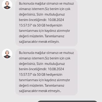 Vodafone Canlı Destek Mağduriyeti