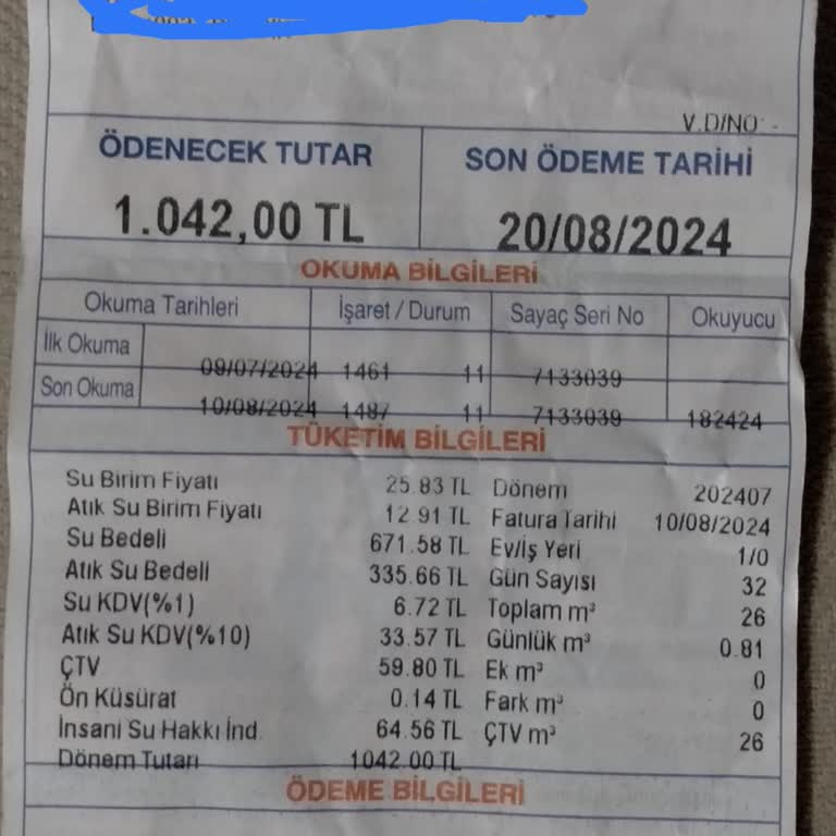 İBB - İstanbul Büyükşehir Belediyesi Atıksu Bedeli Hakkında