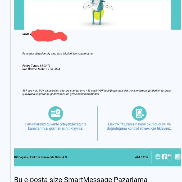 CK Boğaziçi Elektrik Yurt Dışında Yaşamama Rağmen Şirket Adına E-fatura Aldım