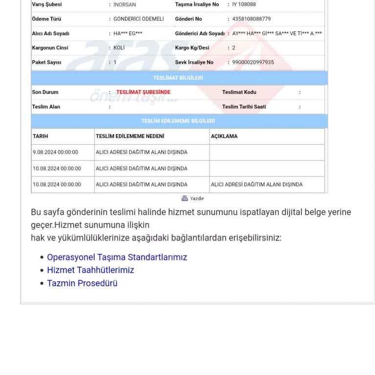 Aras Kargo Kargo Hizmetinde Bölgesel Ayrımcılık Şikayeti