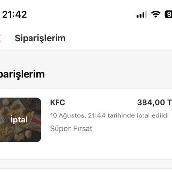 Yemeksepeti Pişmanlıktır. Yemeksepeti-KFC Sipariş İptal Oyunu.