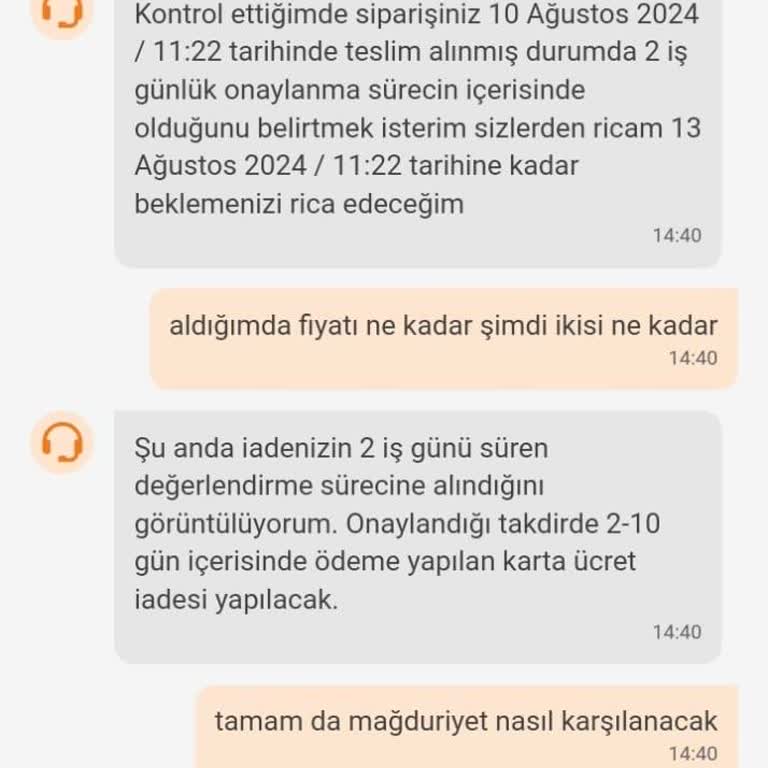Trendyol Kendiliğinden İade Etti