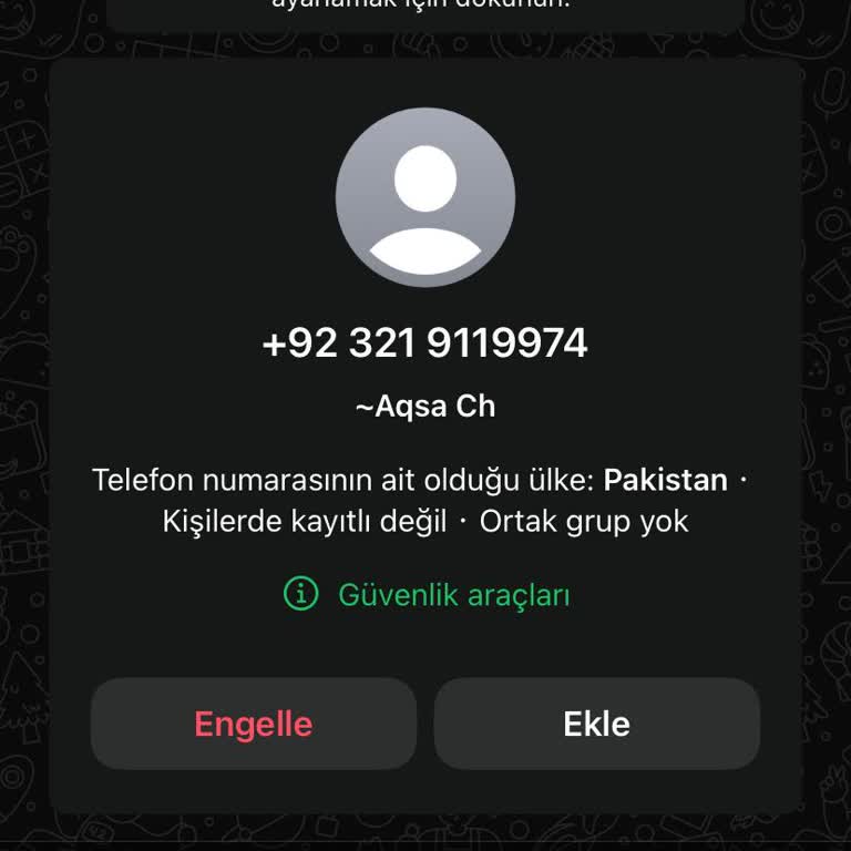 WhatsApp Tanımadığım Bir Numaradan Gelen Mesaj Ve Hesap Bilgilerimin Kullanılması