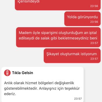 Burger King Tıkla Gelsin Yoldaki Siparişimi İptal Etti