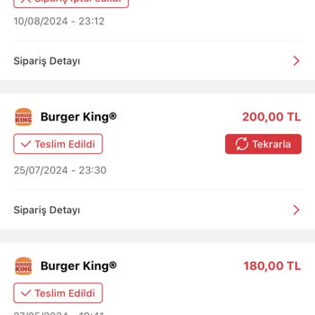 Burger King Tıkla Gelsin Yoldaki Siparişimi İptal Etti