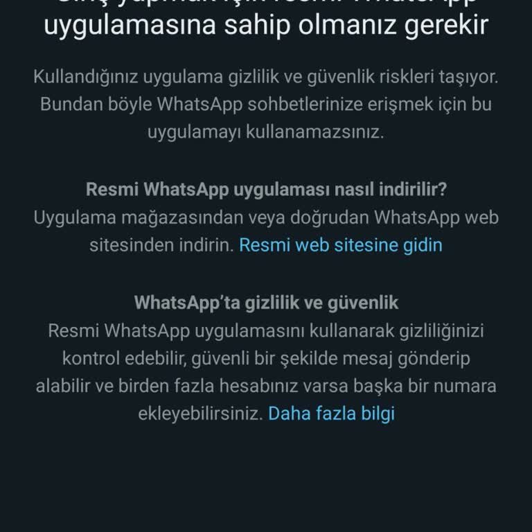 WhatsApp Resmi Olmayan WhatsApp Hesabı