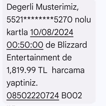 Blizzard Entertainment Blizzard Entertaınment Adlı Şirket Kartımdan Habersiz Para Çekti
