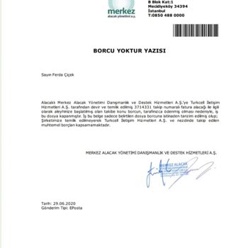 Merkez Alacak Yönetimi Ödenmiş Borcun Halen Talep Edilmesi