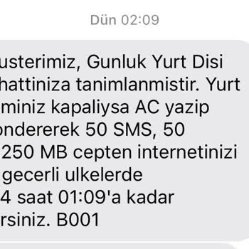Bimcell Yurt Dışı İnternet