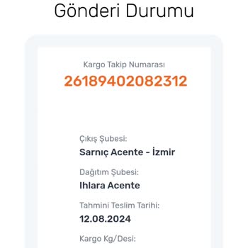 Sürat Kargo'nun Teslimat Bölgesi Dışındaki Kargoyu Kabul Etmesi
