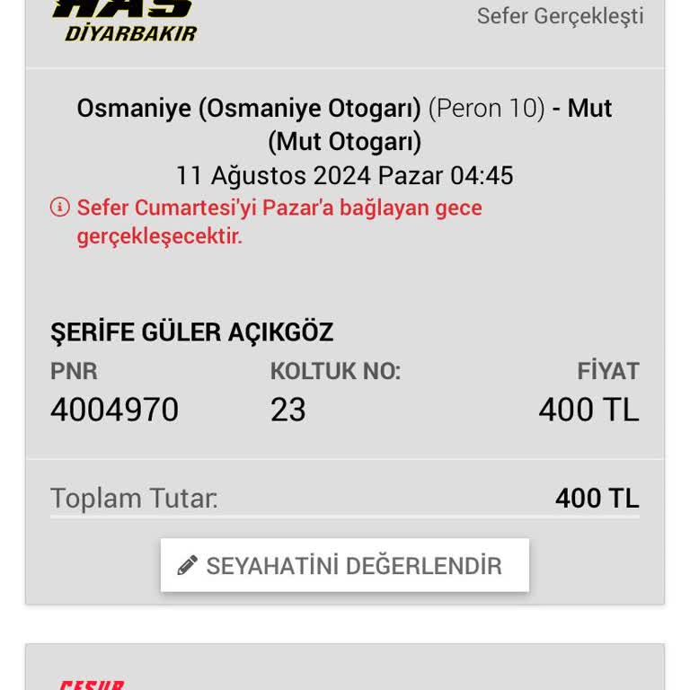 Obilet'den Has Diyarbakır'a Bilet Aldım. Araç Beni Almadı.